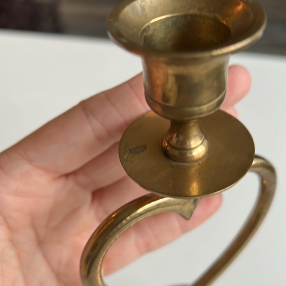 Vintage Brass Heart Candle Holder Decor - Picture 7 of 15